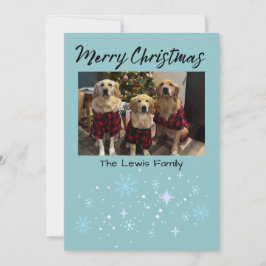 メリークリスマス スノーフレーク 写真入りグリーティングカード シーズンカード