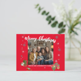 メリークリスマス スノーフレーク 写真 パーソナル ファミリーN シーズンポストカード