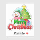 メリークリスマス スノーマンステッカー シール (シート)