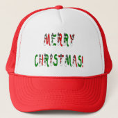 メリークリスマス・スノーマンフォント帽子 キャップ (正面)