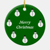 メリークリスマス スノーマン カスタム ツリー オーナメント (裏面)
