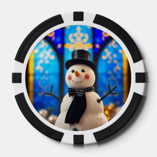 メリークリスマス スノーマン ポーカーチップ (正面)
