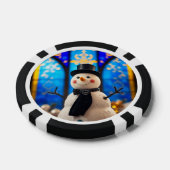 メリークリスマス スノーマン ポーカーチップ (シングル)