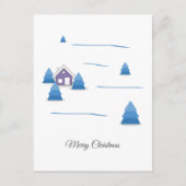 メリークリスマス&スノーランドスケープポストカード ポストカード (正面)