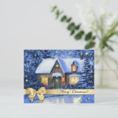 メリークリスマス.スノーヴィレッジシー絵画ンズ シーズンポストカード (スタンド正面)