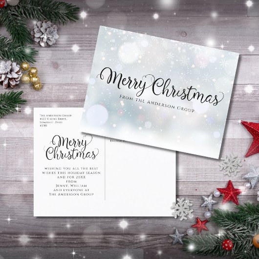 メリークリスマス スノー 企業向け ホリデーポストカード