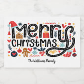 メリークリスマス スパークリングワインラベル (シングルラベル)