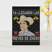 メリークリスマス スペイン語 雪の降る12月 エル・デル・コリド カード (黄色い花)