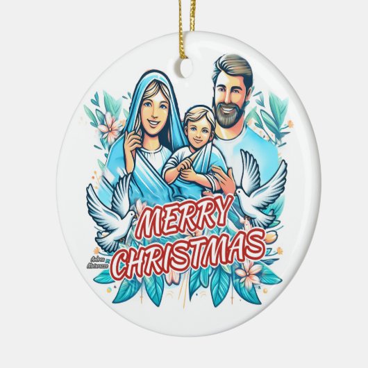 メリークリスマス セラミックオーナメント (左)