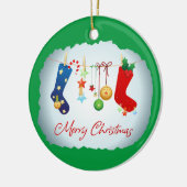 メリークリスマス セラミックオーナメント (左)