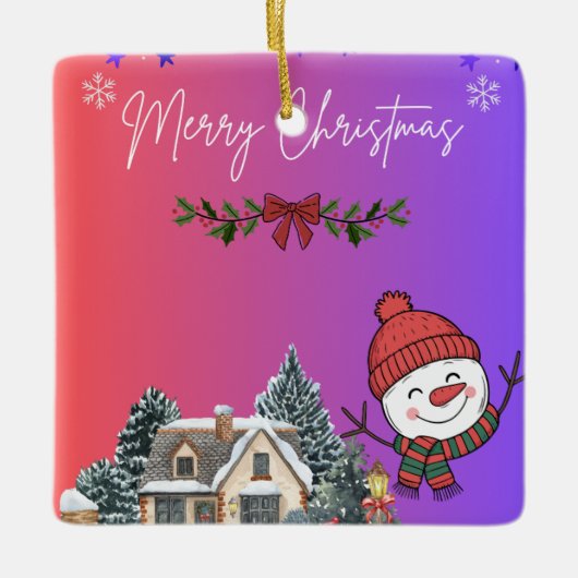メリークリスマス セラミックオーナメント (正面)
