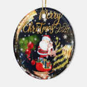 メリークリスマス セラミックオーナメント (左)
