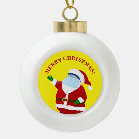 メリークリスマス セラミックボールオーナメント (正面)