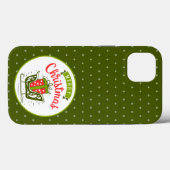 メリークリスマス ソリ 赤 緑 スノーフレーク パターン Case-Mate iPhoneケース (裏面 (横))