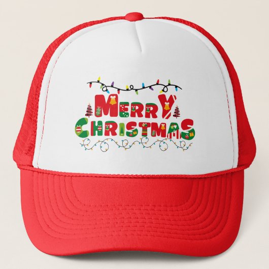 メリークリスマス:タイポグラフィで輝く喜び キャップ (正面)