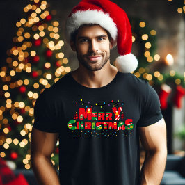 メリークリスマス：タイポグラフィで輝く喜び Tシャツ