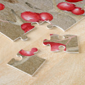 「メリークリスマス」タイポグラフィウォーター色サンタ ジグソーパズル (側面)