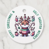 メリークリスマス&ダサいセーターの願い 鹿さん フェイバータグ (正面)