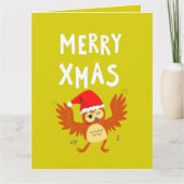 メリークリスマス ダンシングフクロウ カード (正面)