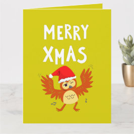 メリークリスマス ダンシングフクロウ カード