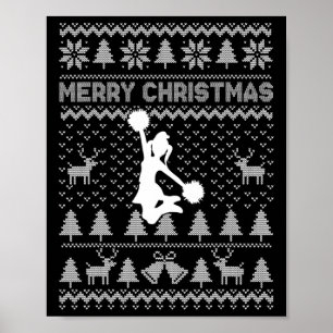 メリークリスマス チアリーディング 女子 チアリーダー クリスマスの贈り物 ポスター