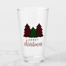 メリークリスマス チェック柄 クリスマスツリー