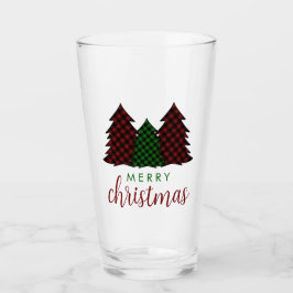メリークリスマス チェック柄 クリスマスツリー タンブラーグラス