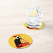 メリークリスマス – チャットノワール ラウンドペーパーコースター (インサイチュ)