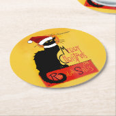 メリークリスマス – チャットノワール ラウンドペーパーコースター (アングル)