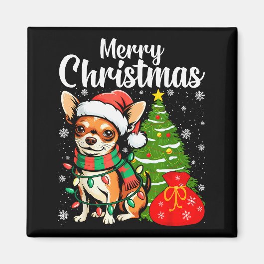 メリークリスマス チワワ マグネット (正面)