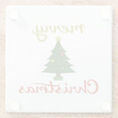 メリークリスマス+ツリーデザイン ガラスコースター (裏面)