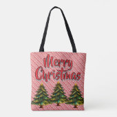 メリークリスマス ツリー キャンディケーン 楽しいホリデー トートバッグ (裏面)