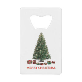 メリークリスマス ツリー(デザイン1)プレゼント付き クレジットカード栓抜き
