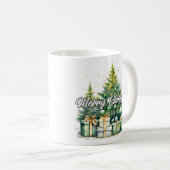 メリークリスマス ツリー 幸せな休日 コーヒーマグカップ (正面右)