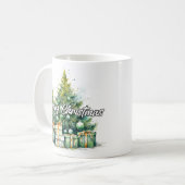 メリークリスマス ツリー 幸せな休日 コーヒーマグカップ (正面左)