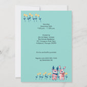 メリークリスマス – ティールにいるトナカイとウサギ 招待状 (裏面)