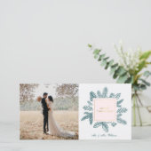 メリークリスマス ティール フラワーズ | フォト ホリデー カード (スタンド正面)