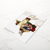 メリークリスマス |テキサス州地図と写真のコラージュ 箔シーズンカード (回転した状態)