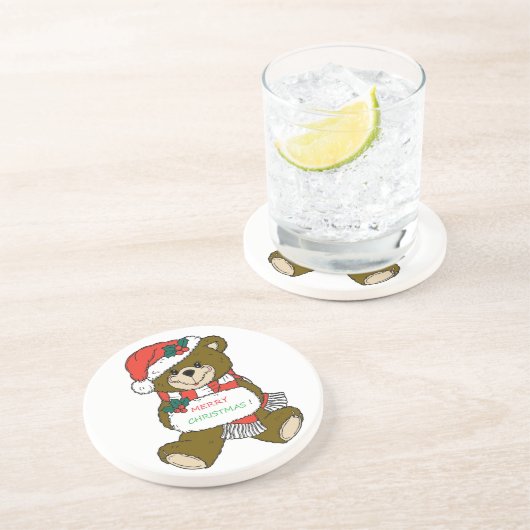「メリークリスマス」テディベア コースター (側面)