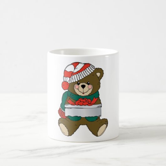 「メリークリスマス」テディベア コーヒーマグカップ (中央)