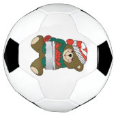 「メリークリスマス」テディベア サッカーボール (回転)
