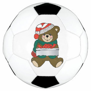 「メリークリスマス」テディベア サッカーボール