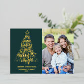 メリークリスマス トゥ フォト ゴールド 箔シーズンカード (立ち正面)