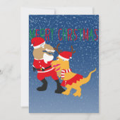 メリークリスマス、トナカイのサンタクロース恐竜 シーズンカード (正面)