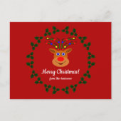 メリークリスマス!トナカイ葉書 ポストカード (正面)