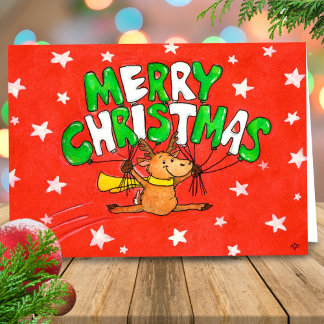 メリークリスマス トナカイ グリーティングカード