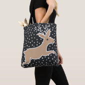 メリークリスマス – トナカイ トートバッグ (クローズアップ)