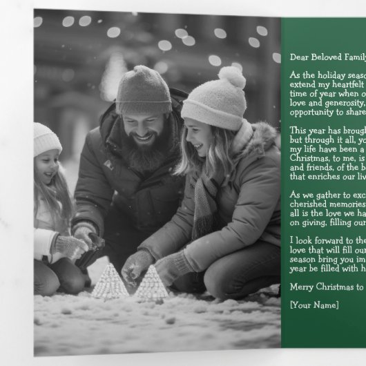 メリークリスマス トリフォールド レター フォールド ホリデー カード 三つ折りクリスマスカード (内部最初)