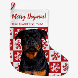 メリークリスマス ドグマ ロットワイラー クリスマスの赤い犬 ラージクリスマスストッキング