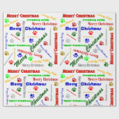 メリークリスマス&ドッグポーラッピング紙 ラッピングペーパー (フラット)